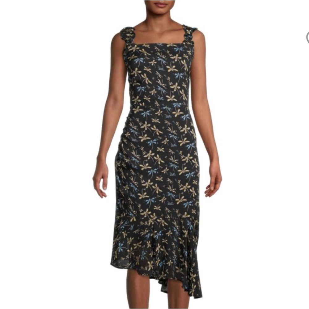 SAM EDELMAN Print Ruched Sleeveless Dress Sz 4